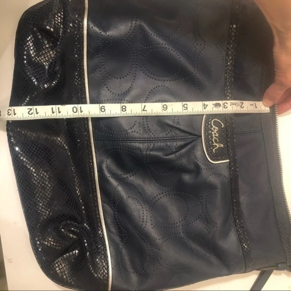 Coach Ashley perforated c blue convertible bag